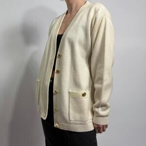 Vintage Karen Scott Cream Cardigan - Small